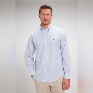 Brooks Brothers Oxford Long Sleeve Button-Down Stripe Sport Shirt Sz M